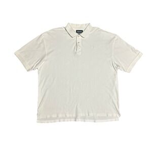 Ashworth Mens XL White Pima Cotton Polo Shirt Short Sleeve Golf Logo Embroidered